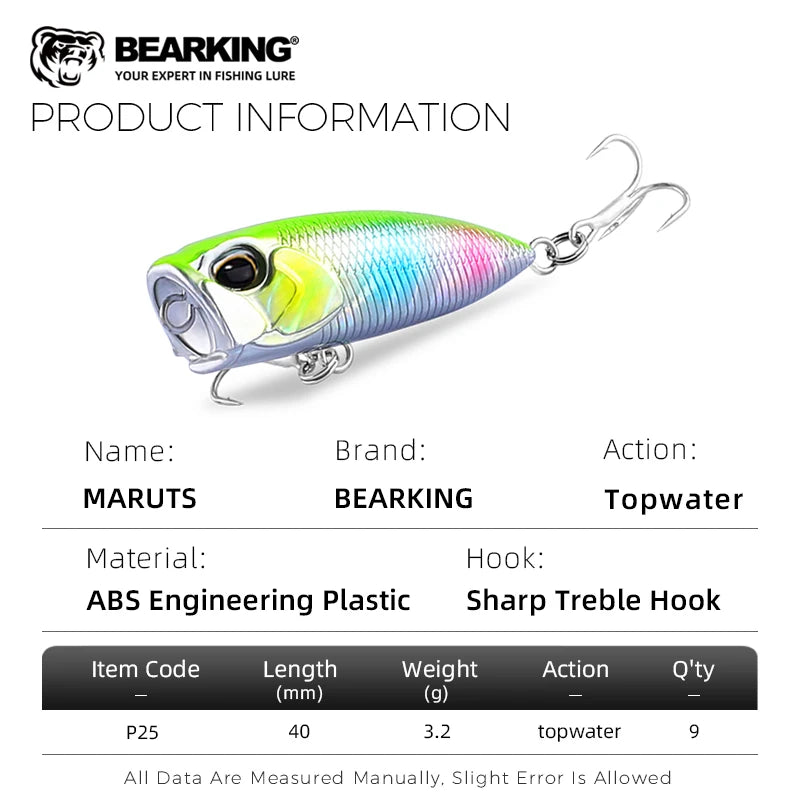 Bearking new arrival 4cm 3.2g hot model fishing lures hard bait 9color for choose popeer quality professional minnow