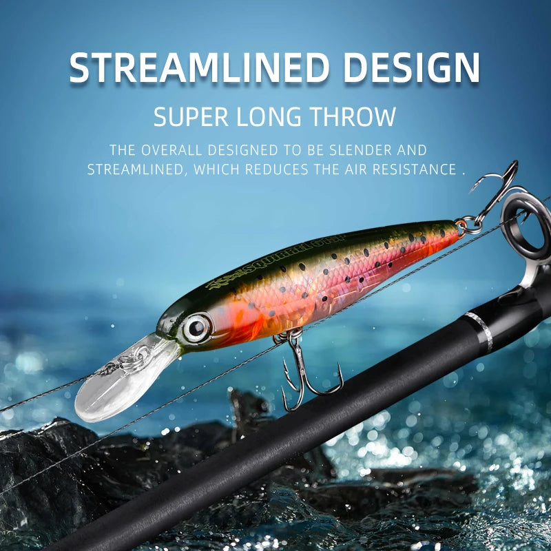 BEARKING hot model 61mm 4.6g professional quality fixed weight fishing lures minnow crank Artificial Bait Tackle