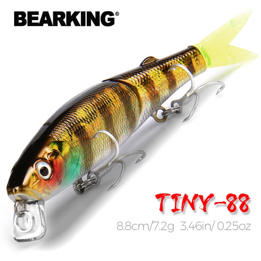 Retail 2016 good fishing lures minnow,quality professional baits 8.8cm/7.2g,bearking hot model crankbaits penceil bait popper