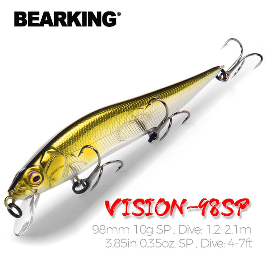 BEARKING 9.8cm 10g SP dive 2.1m professional Minnow Wobbler fishing lures quality jerkbaits Artificial Bait Predator tackles