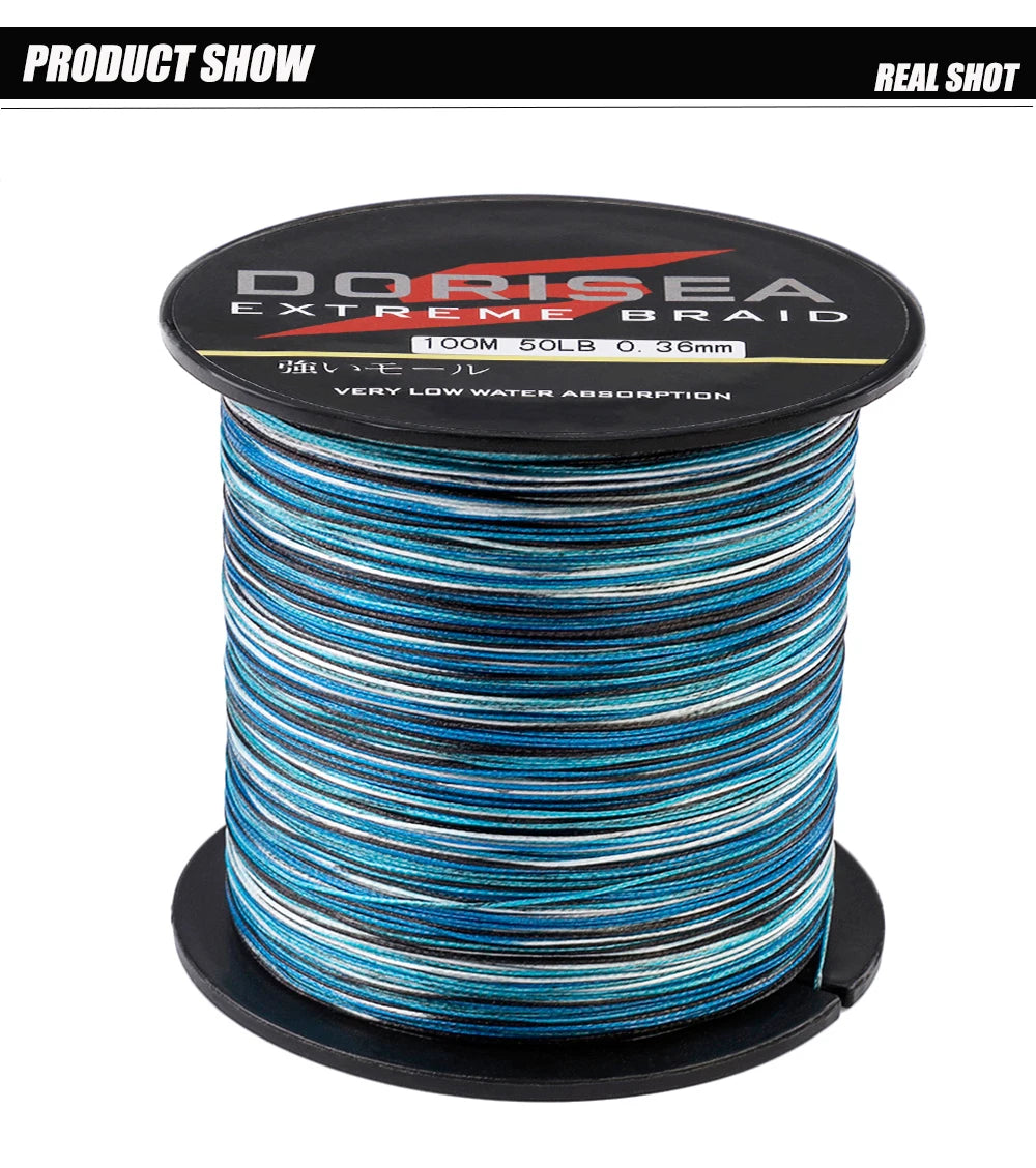 DORISEA New Camo 8 Strands Top Quality 100M 300M 500M 1000M 1500M 2000M PE Extreme Braided Fishing Line Wire Pesca