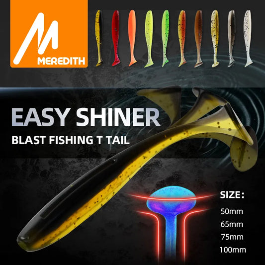 MEREDITH Easy Shiner Fishing Lures 50mm 65mm 75mm 100mm Wobblers Carp Fishing Soft Lures Silicone Artificial Plastic Baits