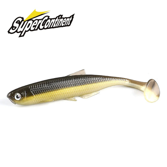 Supercontinent leanness ShadTeez T-tail 5cm/7.5cm/12cm Pike Zander Predator Fishing 3d eyes Soft lure Fishing lures