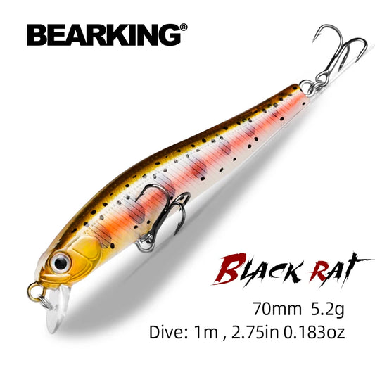 BEARKING hot model 70mm 5.2g professional quality magent weight fishing lures minnow crank Artificial Bait Tackle