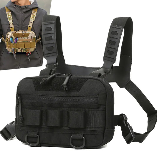 Fishing Chest Bag Men's Tactical Bags Waterproof Molle Nylon Climbing Camping Backpacks Outdoor Travel Vest Backpack Fanny Pack