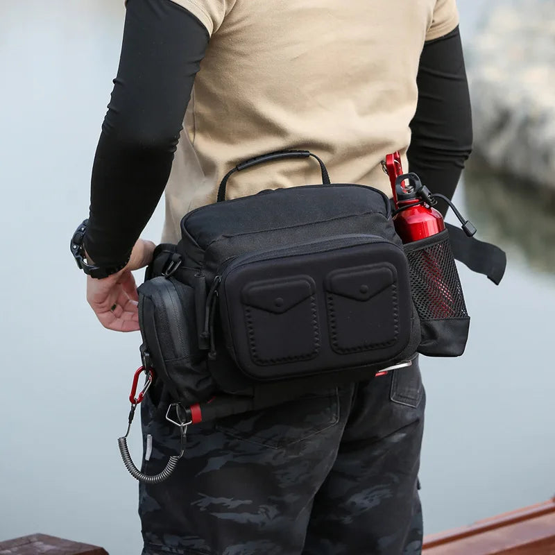 Fishing Tackle Bag Water-resistant Single Shoulder Crossbody Bag Waist Pack Fishing Lure Gear Utility Storage Bag