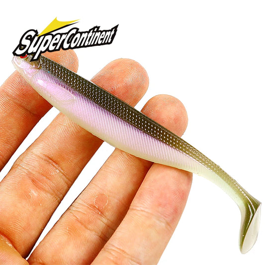 NEW Supercontinent ShadTeez T-tail 5mm 7mm 10mm Pike Zander Predator Fishing 3d eyes Soft lure Fishing lures