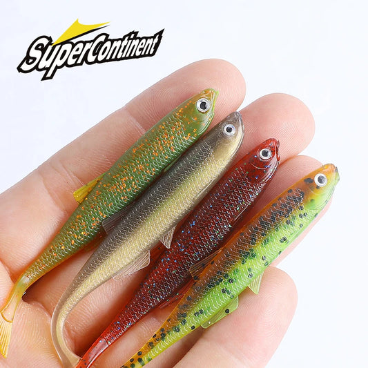 NEW Supercontinent leanness ShadTeez 60mm/80mm Perch Bass Artificia Pike Zander Predator Fishing 3d eyes Soft lure Fishing lures